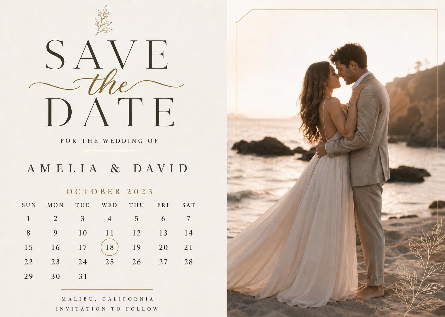 Save the Date Calendario Romántico
