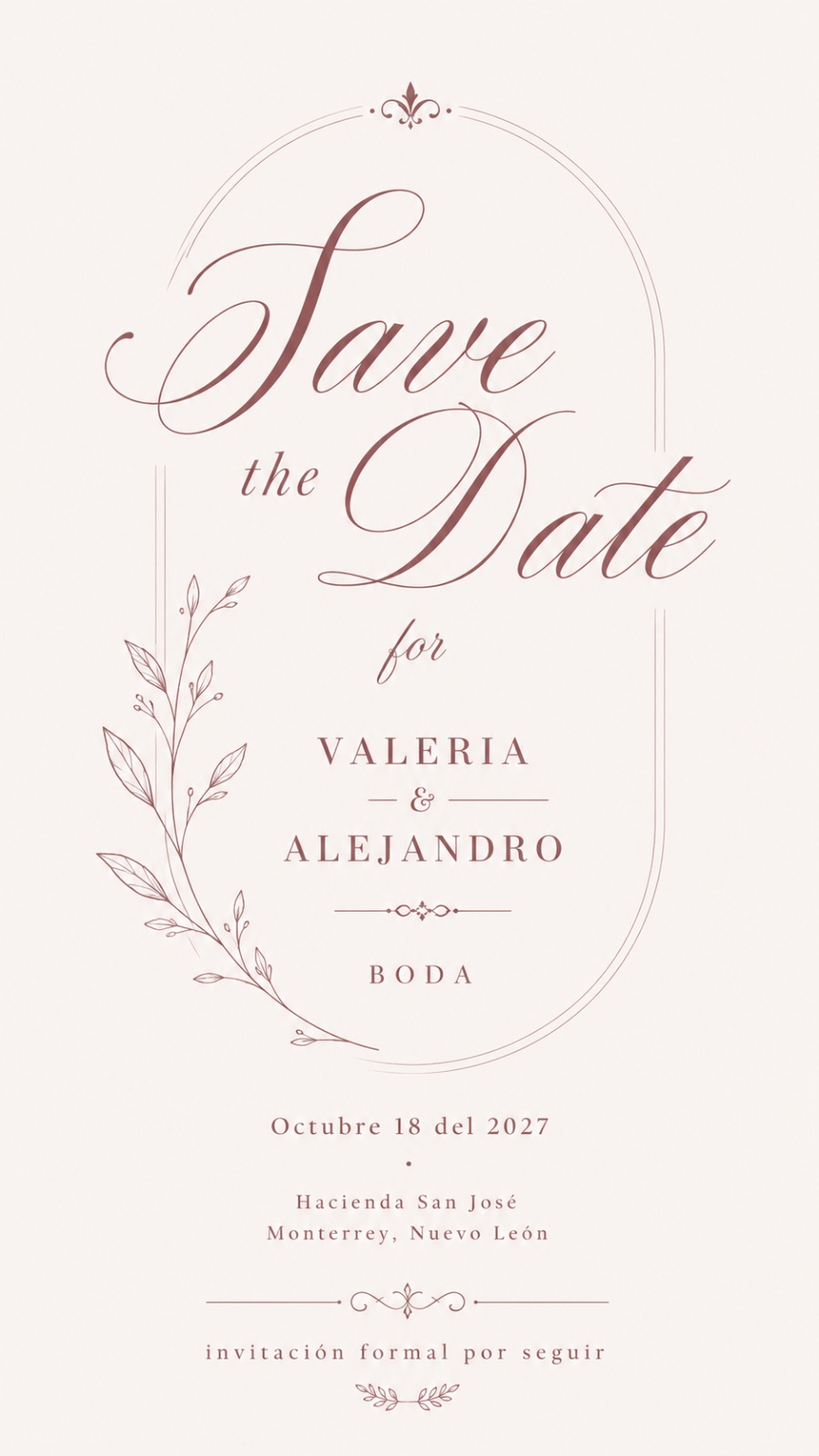 Save the Date Clásico Rosé